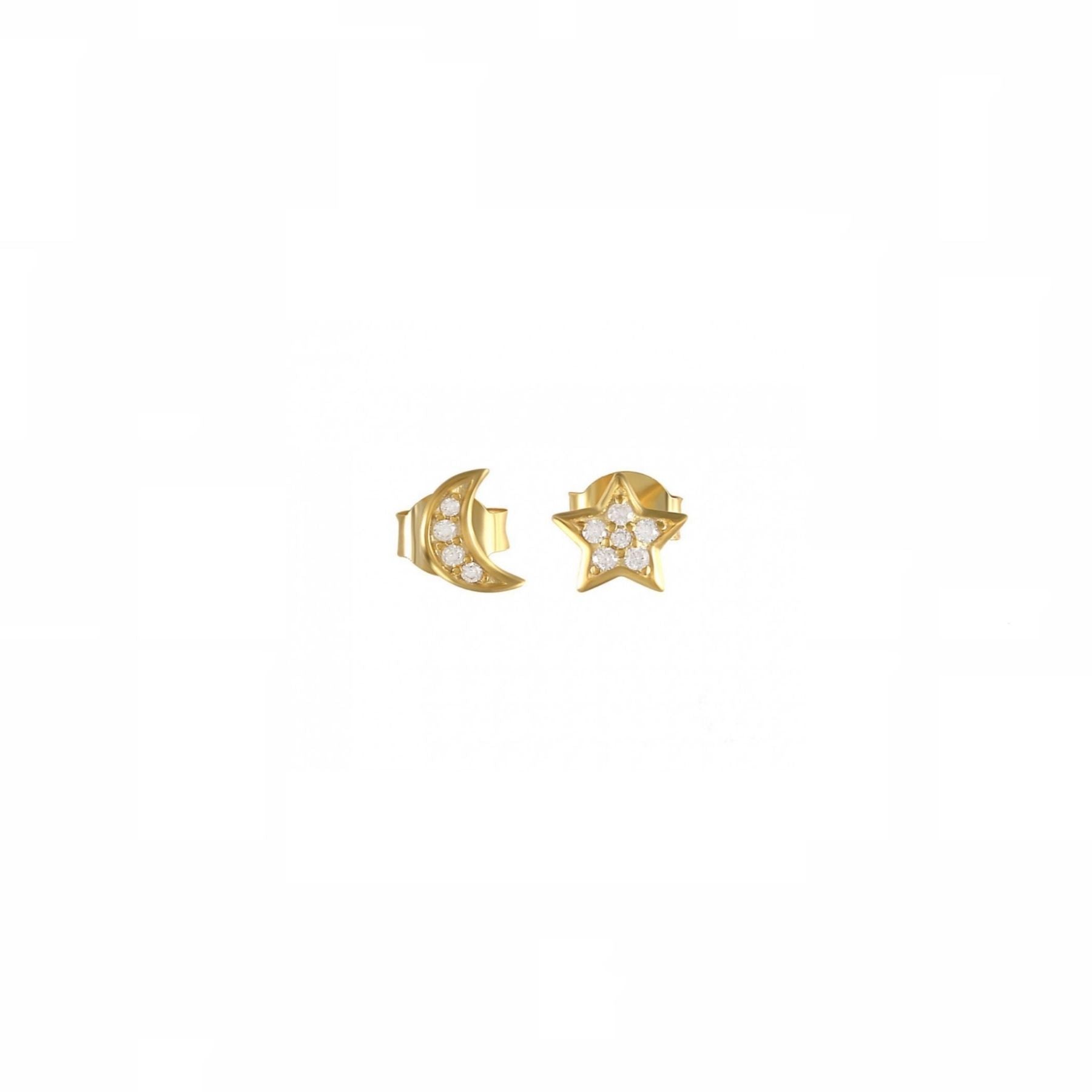 Pin Heart And Star Stud Earrings, Julia Derigo