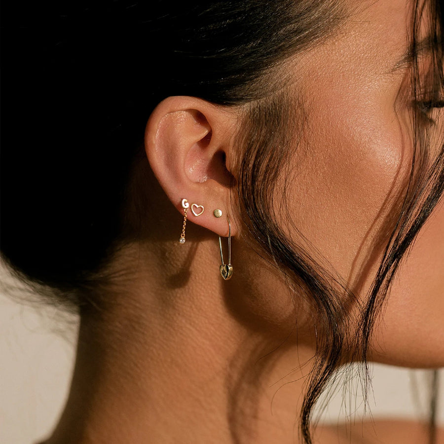Pin Heart And Star Stud Earrings, Julia Derigo
