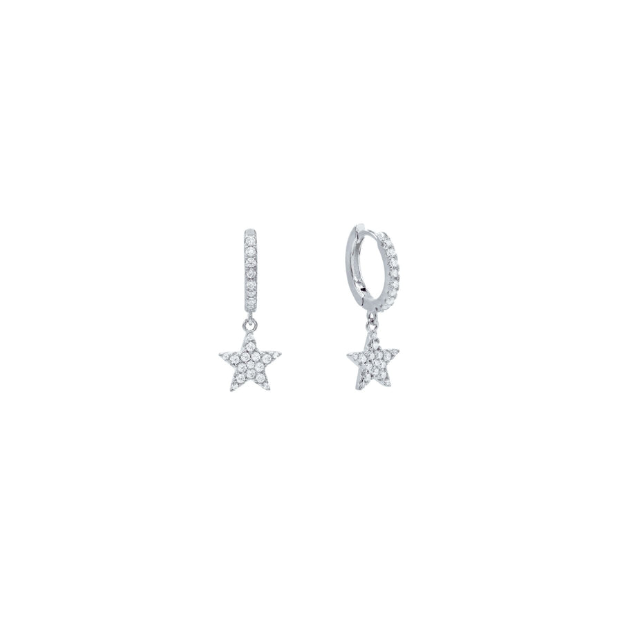 Star Cz Hoop Earrings